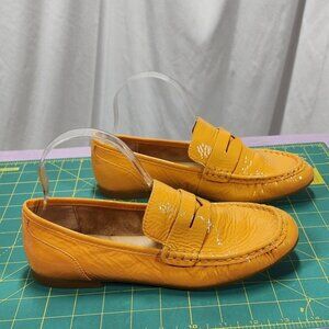 Born Betti patent leather orange slip on loafer